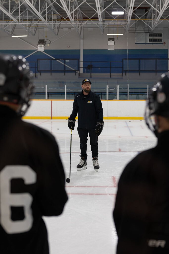 Small group skills session with Coach Chris